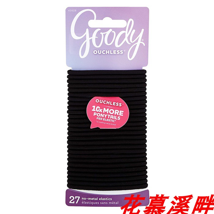 Goody Ouchless Women's Hair Braided Elastic Thick Tie, Black