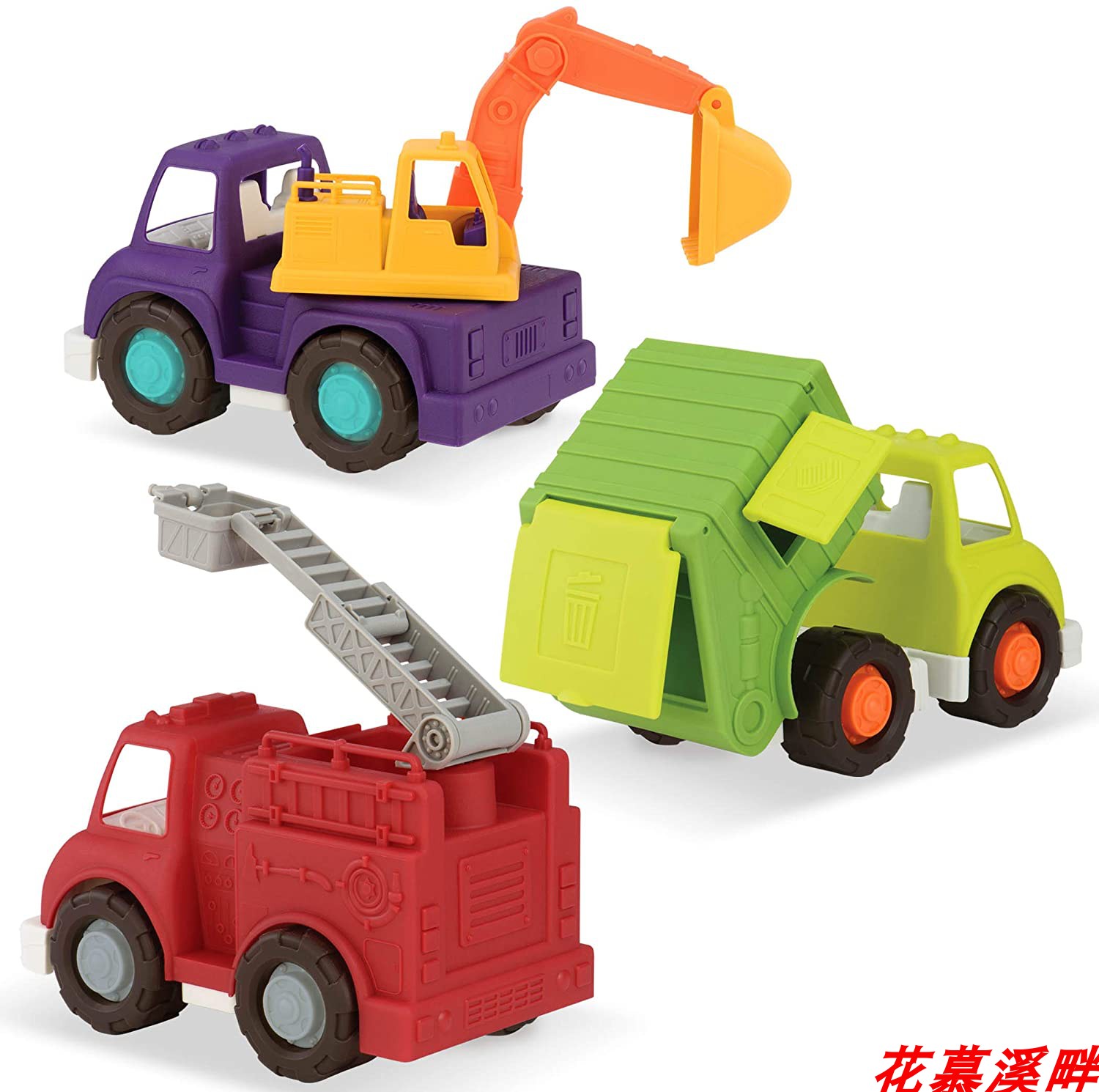 Wonder Wheels 3 Große LKWs Feuerwehrauto, Bagger, Müllauto