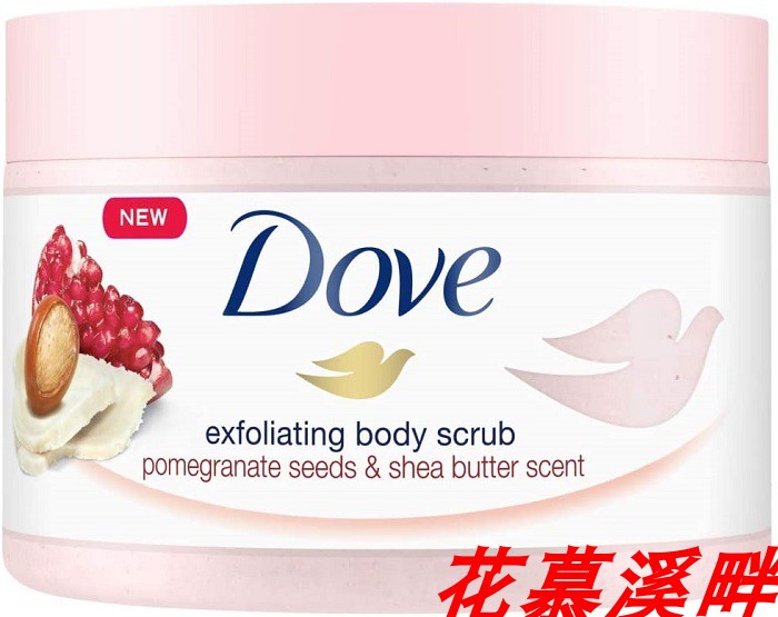 Dove Exfoliating Shower Scrub with Pomegranate Seeds & Shea