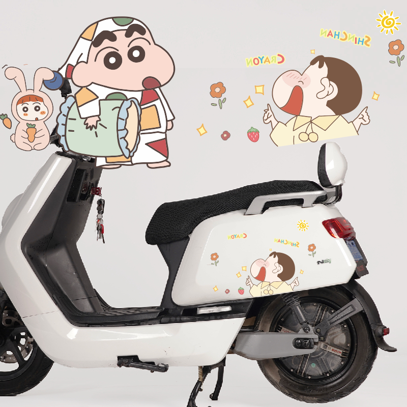 蜡笔小新汽车贴纸小葵花划痕动漫可爱车贴 摩托电动车卡通车贴纸