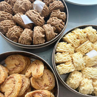 澳门葡记黄油小花曲奇饼干蝴蝶酥普记黄油小花曲奇黄油坚果杏仁饼