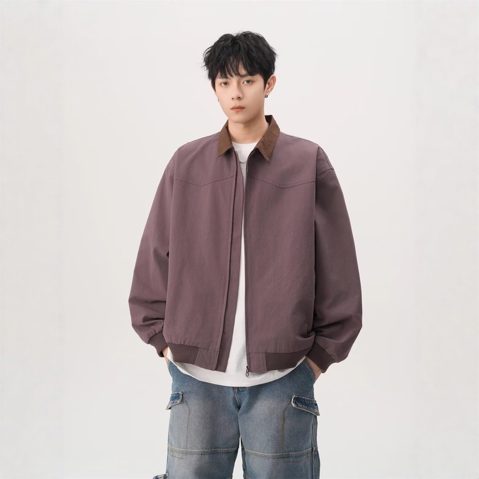 cleanfit撞色翻领棒球服夹克男女