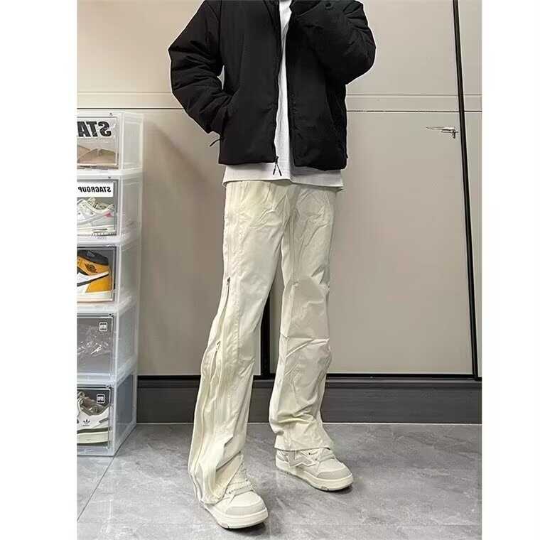 双层侧拉链微喇冲锋裤男夏季防水