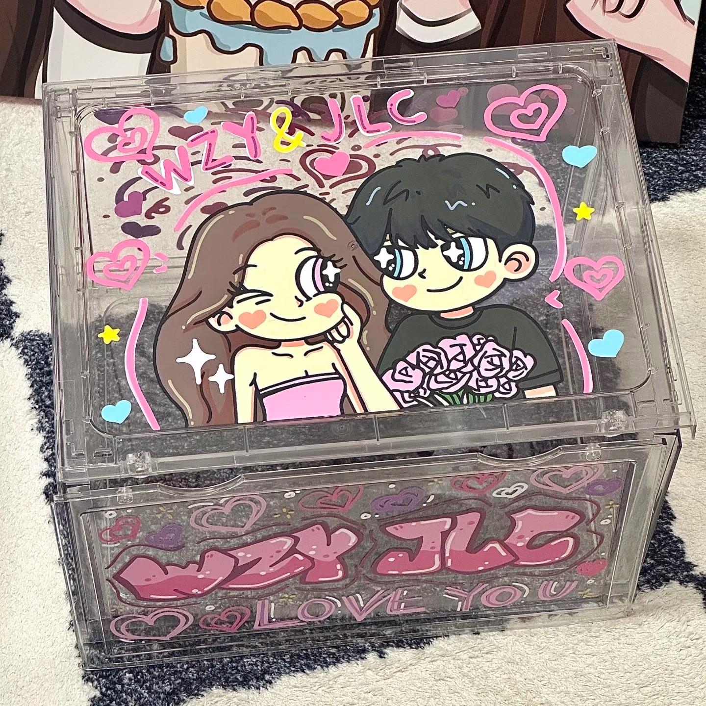 接亲创意DIY涂鸦婚鞋盒
