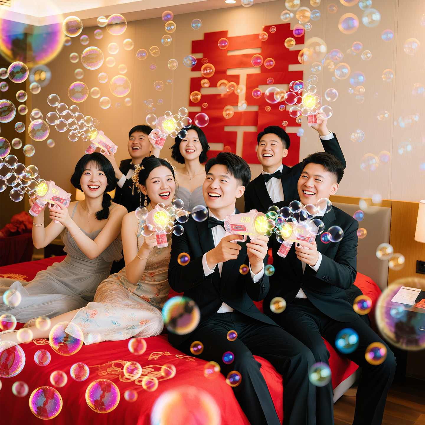 结婚订婚泡泡机拍照道具手持礼花
