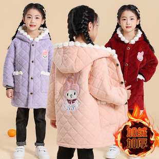 新款儿童加绒加厚棉衣保暖女童保暖加棉围裙耐脏时尚韩版宝宝外套