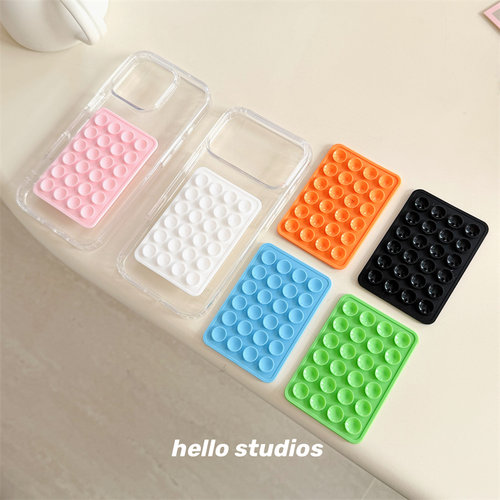 韩系创意简约吸盘爱心镜面手机壳