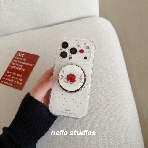 波点韩系苹果磁吸支架手机壳