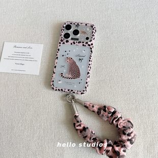 hello studios个性ins涂鸦粉红豹双层手机壳适用苹果18promax新款iPhone17PRO双层壳16pro/15