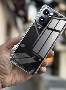 适用OPPOReno7透明后盖Reno7塑料后盖替换后壳电池盖无标外壳盖板