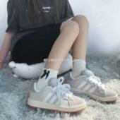 Grand Court Base00s男女同款 Adidas 灰白复古低帮休闲板鞋 IH6185