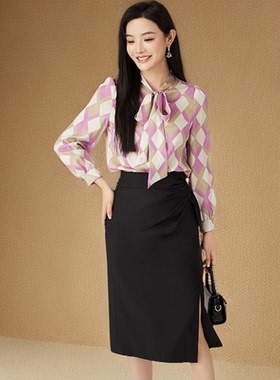 B98 HJY 2025系带开叉半身裙女高腰设计感小众性感一步裙子8753款