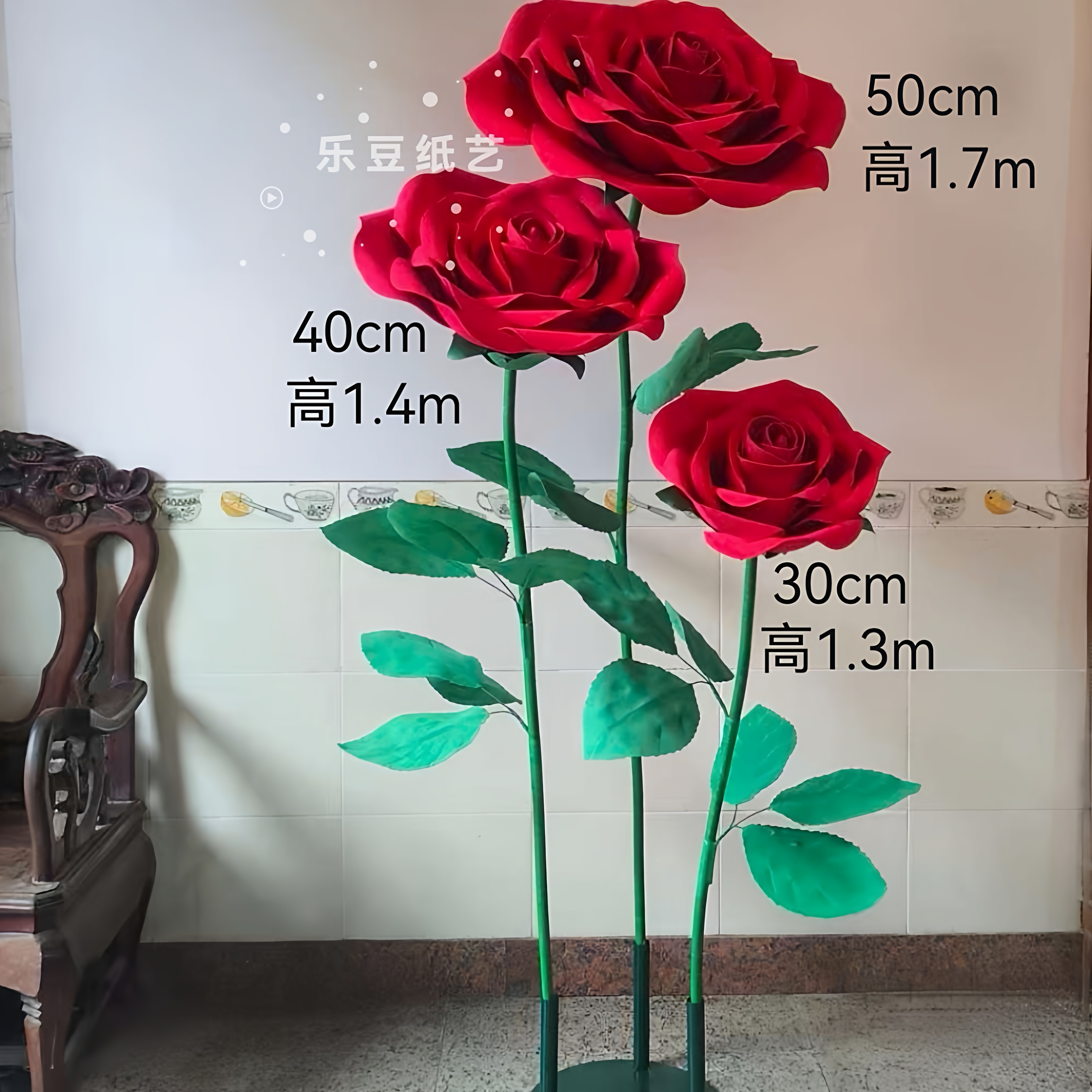 巨型大红玫瑰花活动商场美陈婚礼布置橱窗装饰户外立体防水Eva花