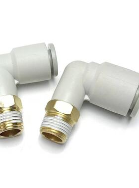 螺纹弯通 KQ2L 4/6/8/10-01/02/03AS 弯头快插气管锌合金接头