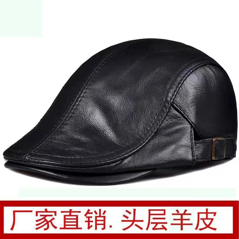贝雷帽薄款男女士帽 羊皮鸭舌帽帽子
