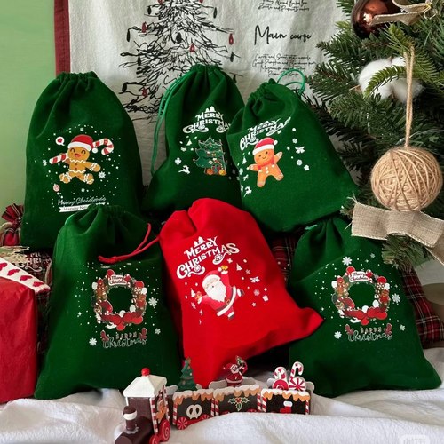 圣诞节苹果袋圣诞节日活动礼品袋卡通糖果袋平安夜圣诞老人送礼袋