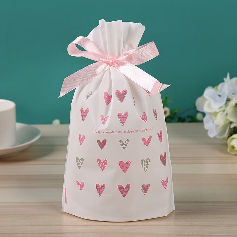 23*34CM丝带束口袋圣诞节儿童礼物玩具糖果零食平安果塑料包装袋