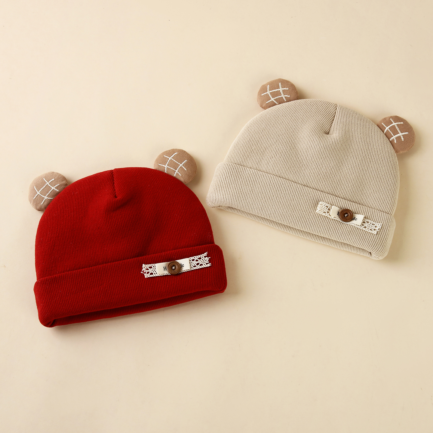 婴儿帽子秋冬季胎帽可爱超萌保暖