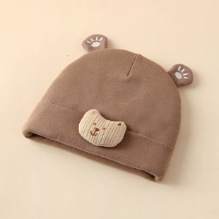 婴儿帽子0到3个月新生儿胎帽秋冬季加厚保暖护耳婴幼儿宝宝女宝男
