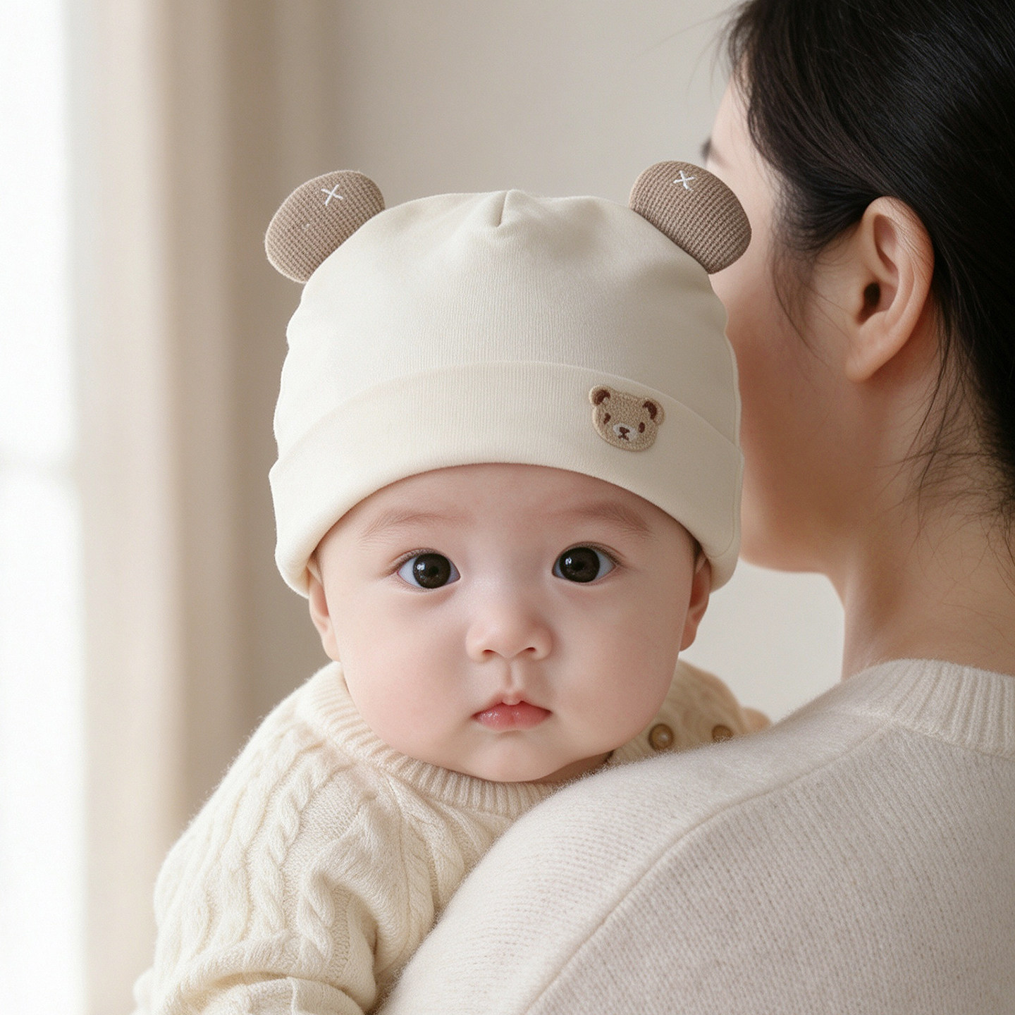 婴儿帽子0到3个月新生儿宝宝保暖