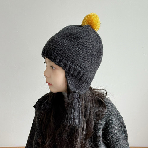儿童帽子秋冬季保暖针织帽洋气