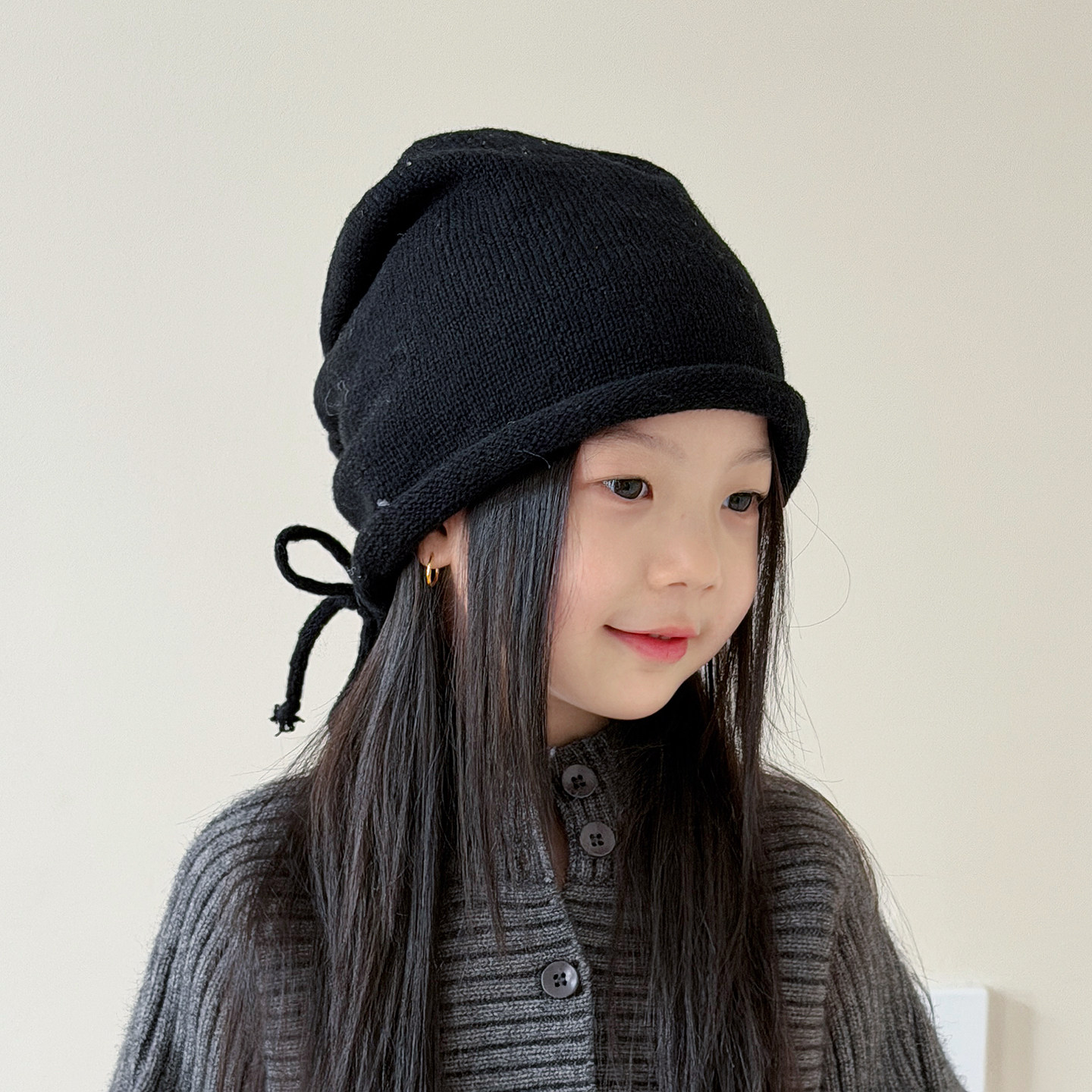 女童帽子秋冬季儿童毛线帽帅气