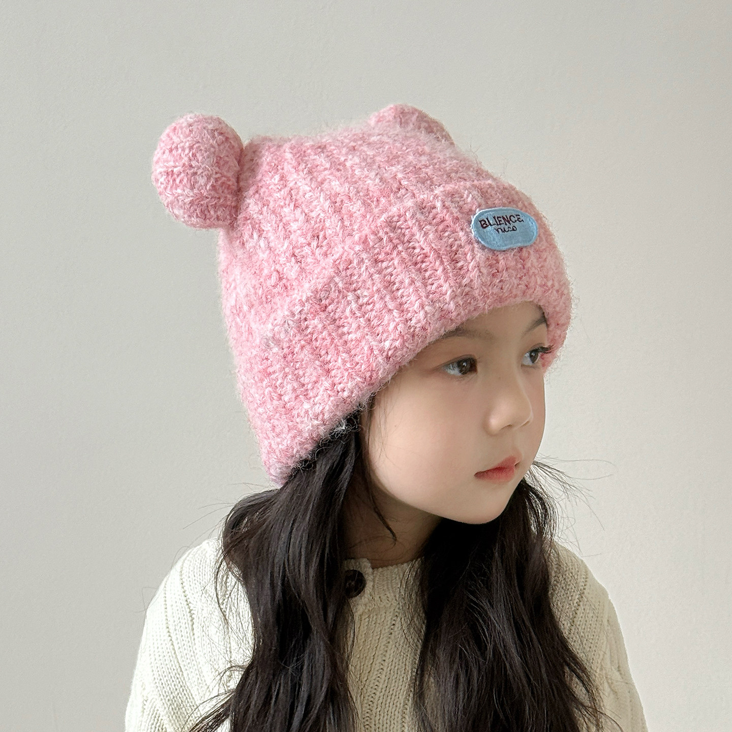 儿童毛线帽子秋冬季保暖防寒护耳女孩针织帽可爱洋气女童防风冬天