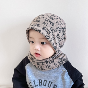 宝宝帽子秋冬季潮韩版套头帽子婴儿保暖男宝护耳冬季堆堆帽头巾帽