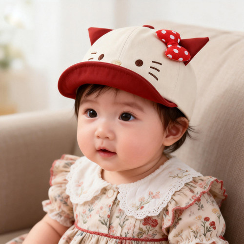 婴儿帽子6到12个月鸭舌帽小月龄