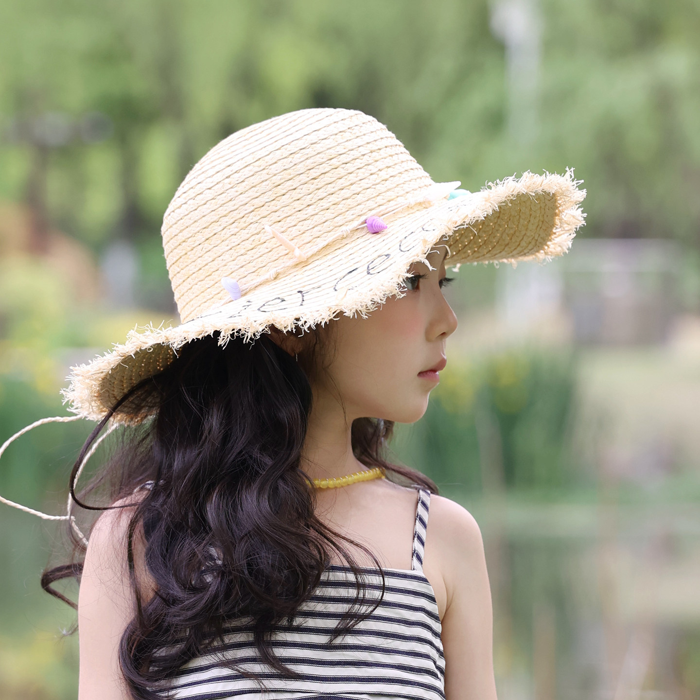 儿童防晒帽夏季大帽檐宝宝草帽