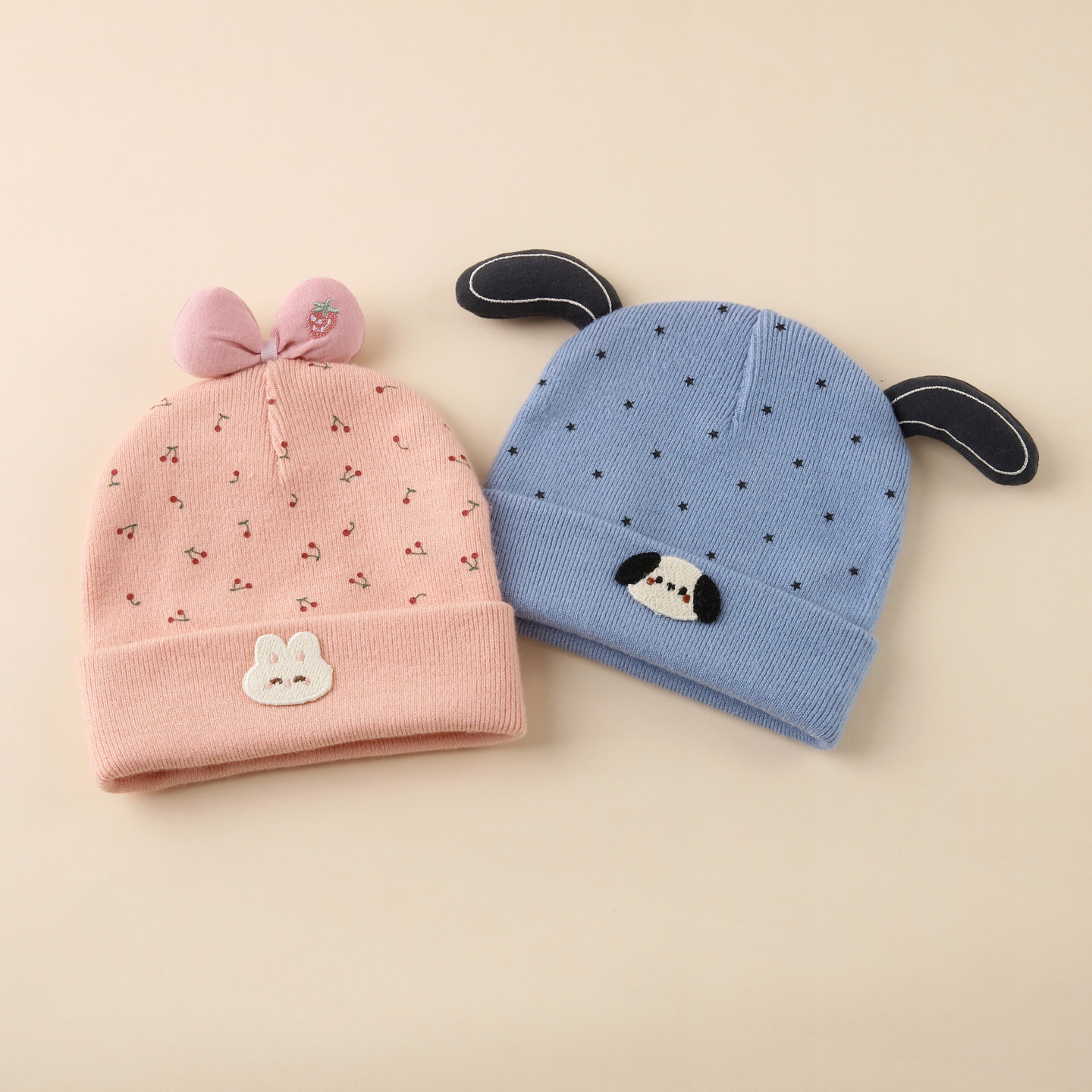 婴儿帽子秋冬季宝宝针织帽保暖婴幼儿毛线帽护耳防风小月龄男宝