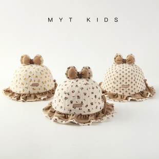 宝宝帽子秋冬季婴儿渔夫帽可爱超萌女宝公主风盆帽三个月小月龄