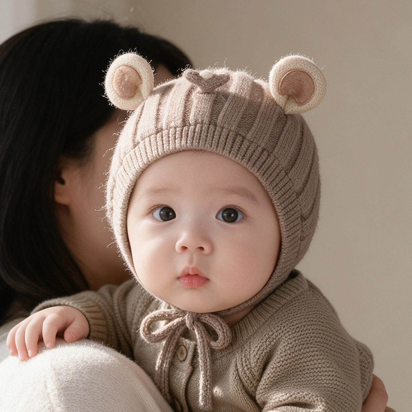 婴儿帽子秋冬季宝宝毛线帽保暖