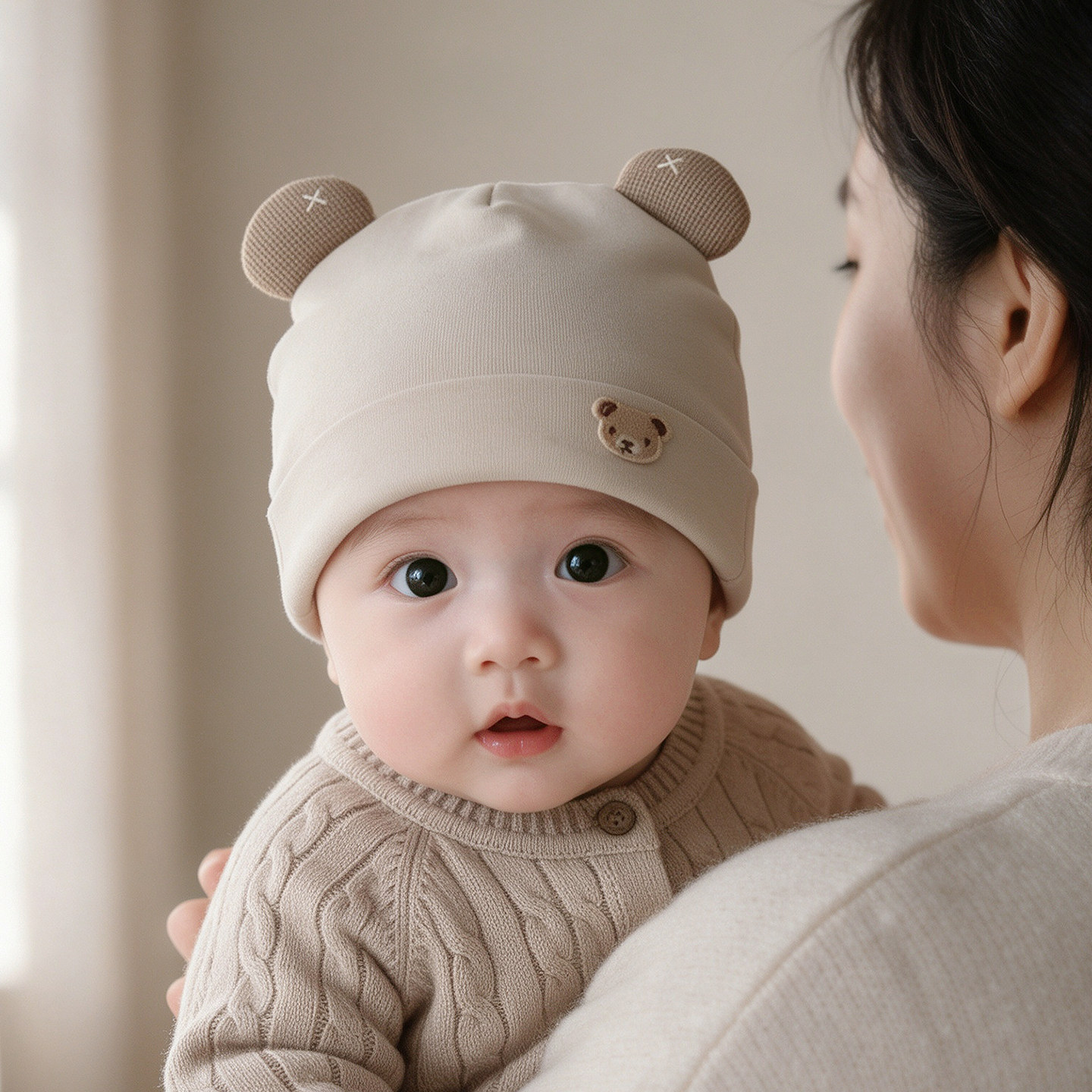 婴儿帽子0到3个月新生儿宝宝保暖