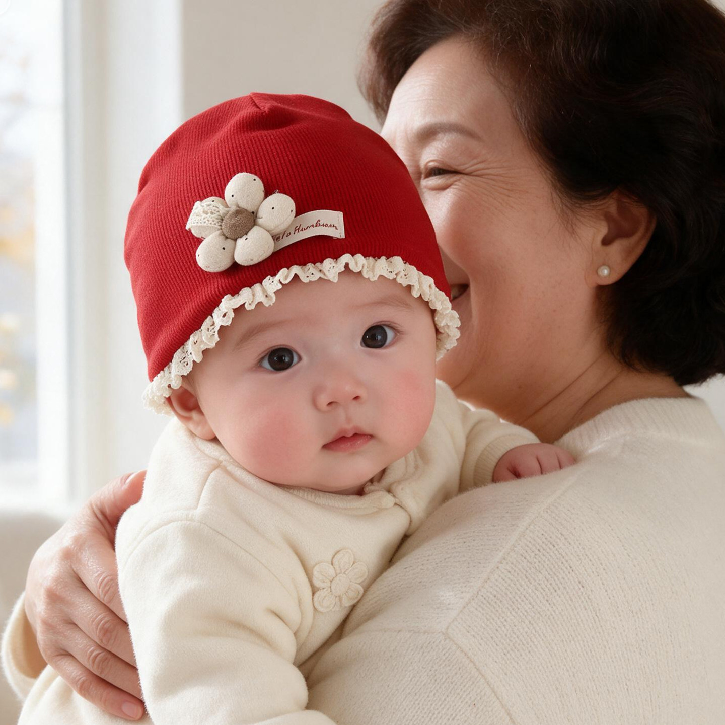 婴儿帽子秋冬季0到3个月新生儿