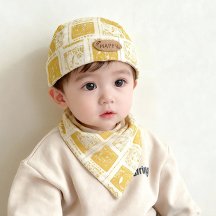 婴儿帽子6到12个月小月龄宝宝海盗帽洋气痞帅炸街男宝护囟门一岁