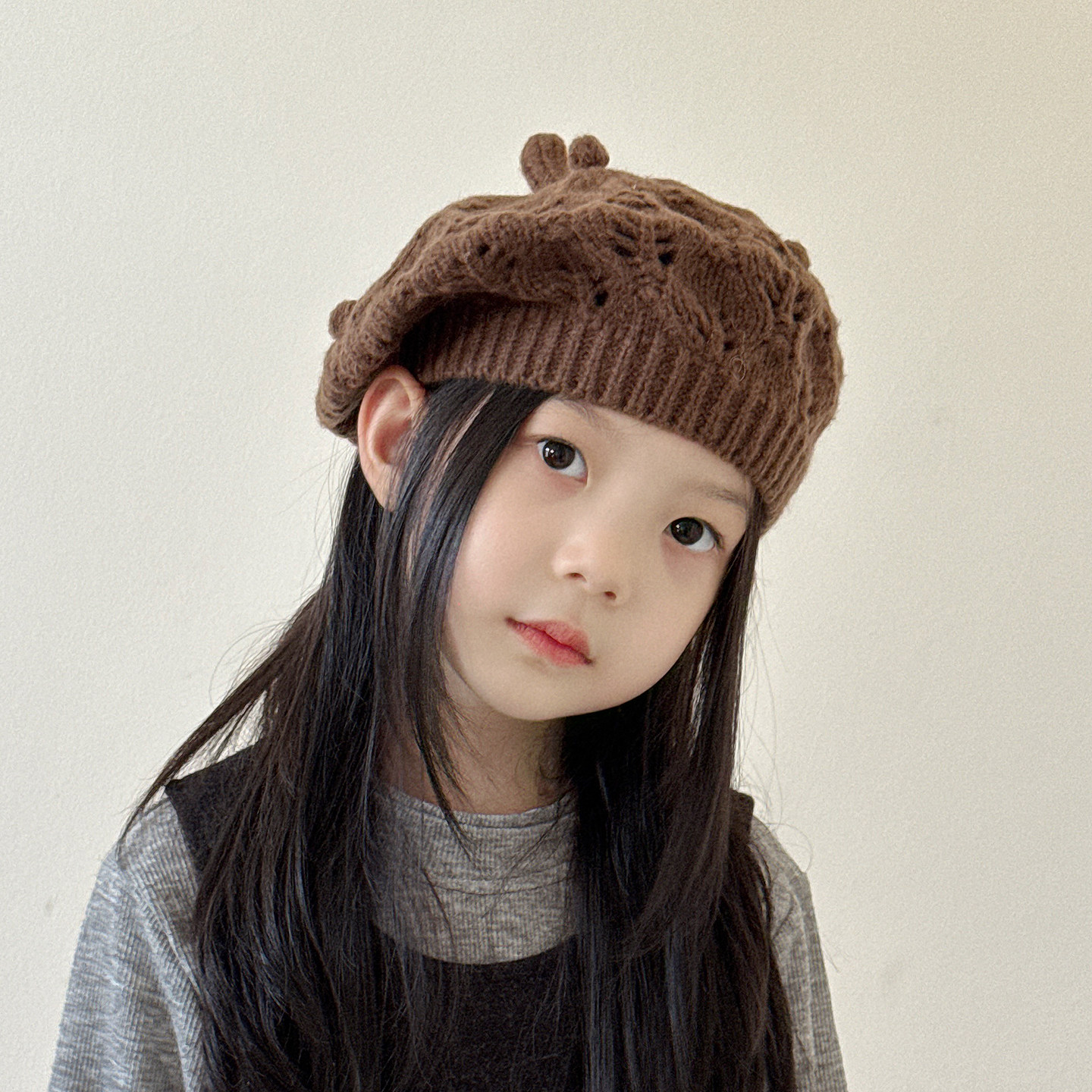 儿童帽子女孩贝雷帽秋冬季韩版