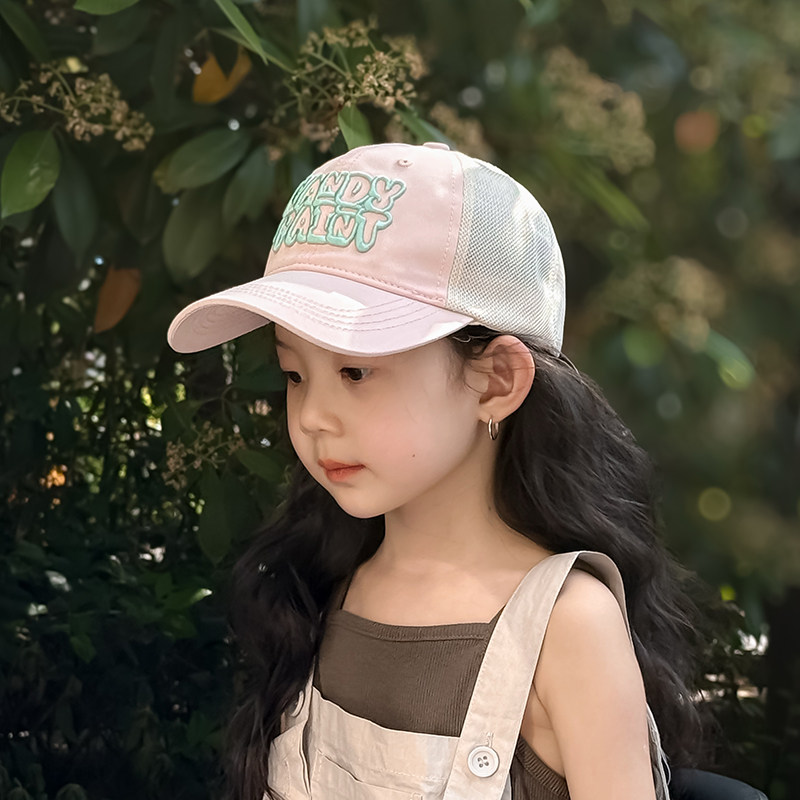儿童帽子女款2026新款女童棒球帽韩版薄款夏季户外网眼鸭舌帽女孩