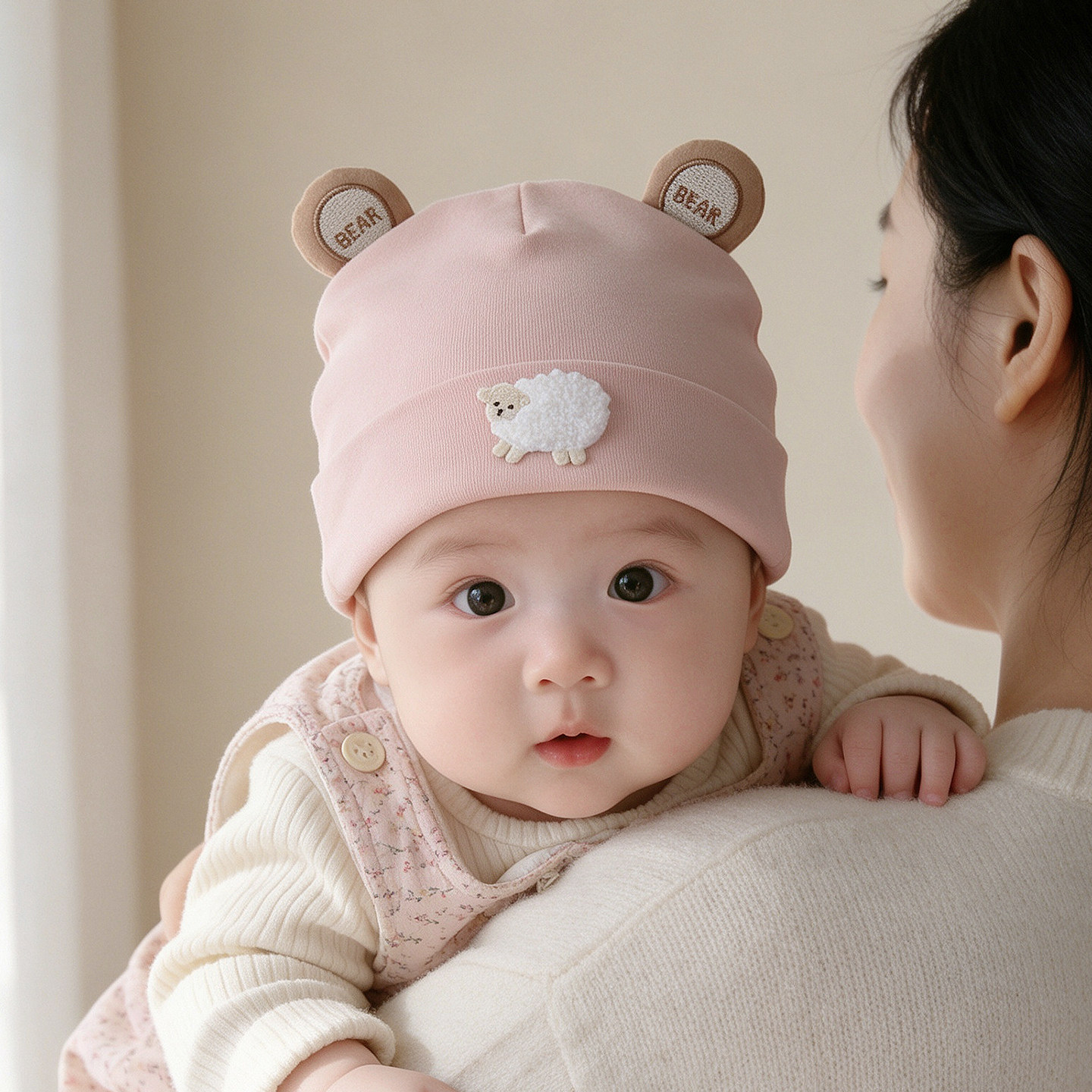 婴儿帽子0到3个月新生儿胎帽秋冬