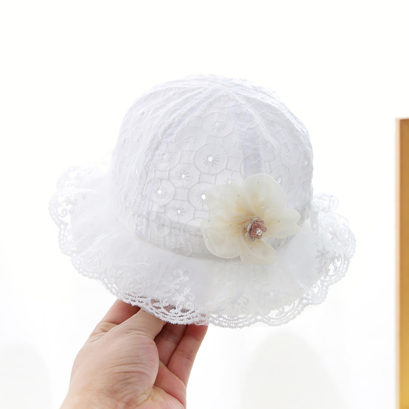 婴儿帽子春秋季女宝宝渔夫帽一岁薄款遮阳防晒太阳帽公主帽夏季