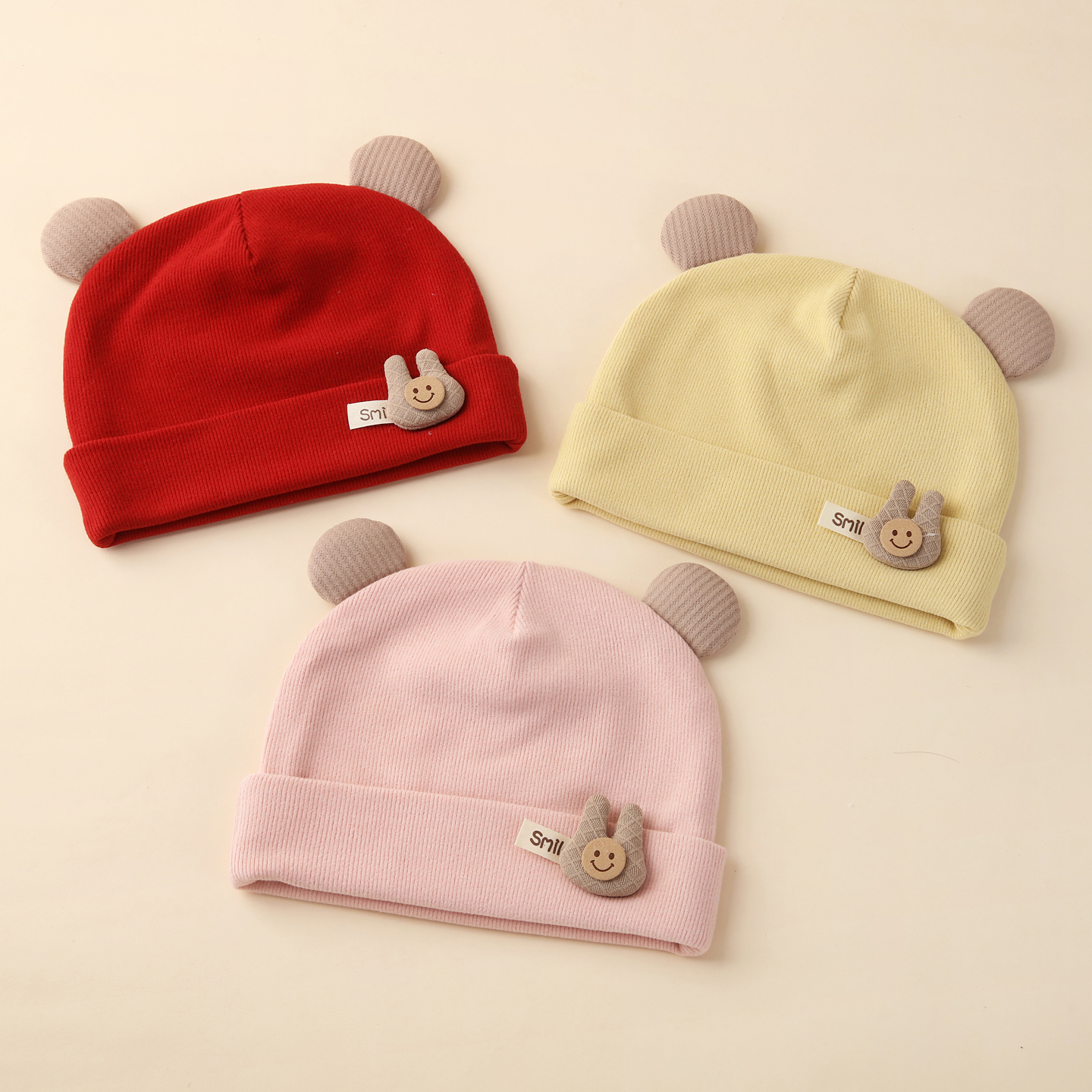 萌柚兔婴儿帽子秋冬季可爱洋气