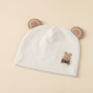 婴儿帽子春秋季薄款宝宝套头帽护囟门男宝女宝6到12个月婴幼儿帽