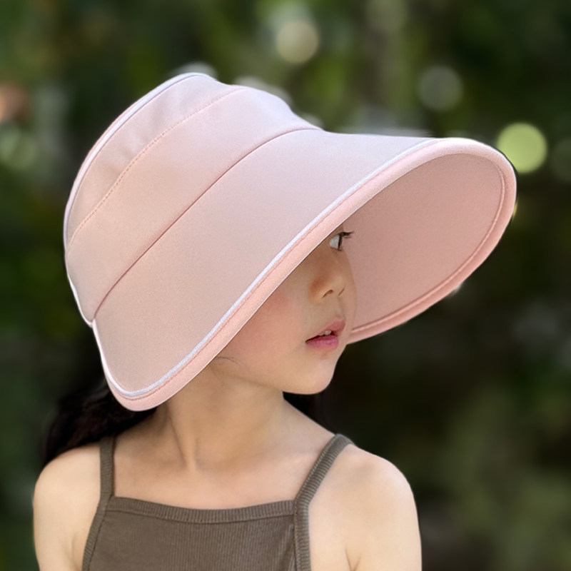 女童帽子夏季大帽檐防晒帽户外儿童遮阳帽防紫外线女孩太阳帽薄款