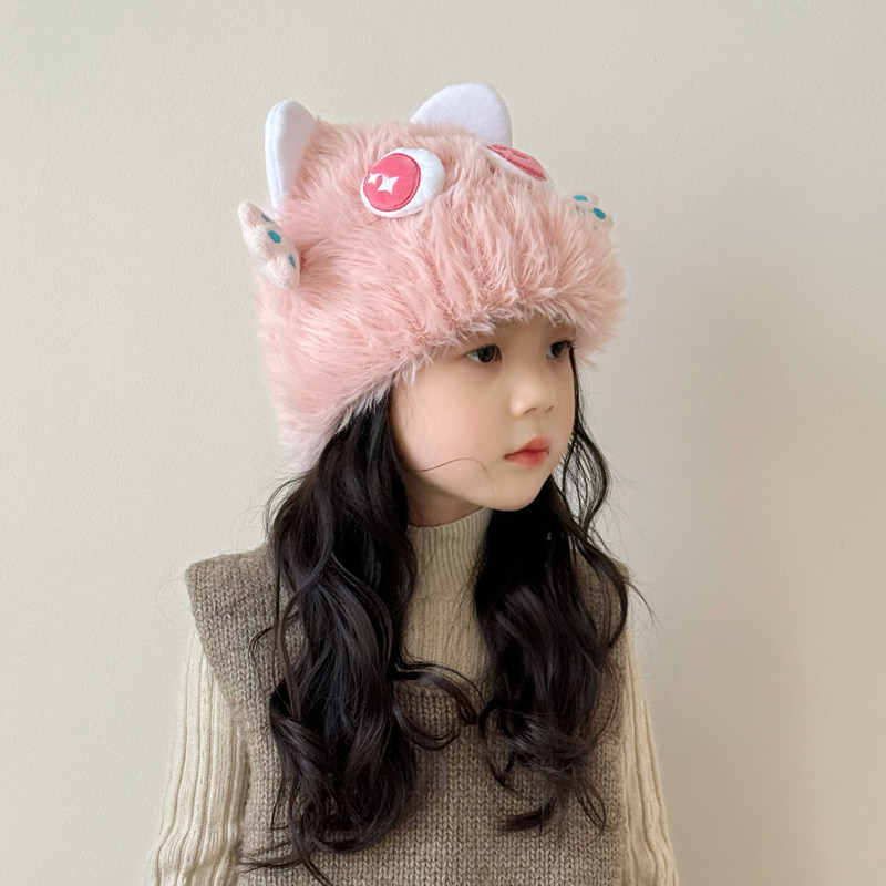 儿童帽子女款2024新款秋冬季毛绒帽防寒护耳女童针织帽保暖女孩,童装/婴儿装/亲子装,帽子,淘宝优惠券,粉丝福利购,淘宝优惠卷