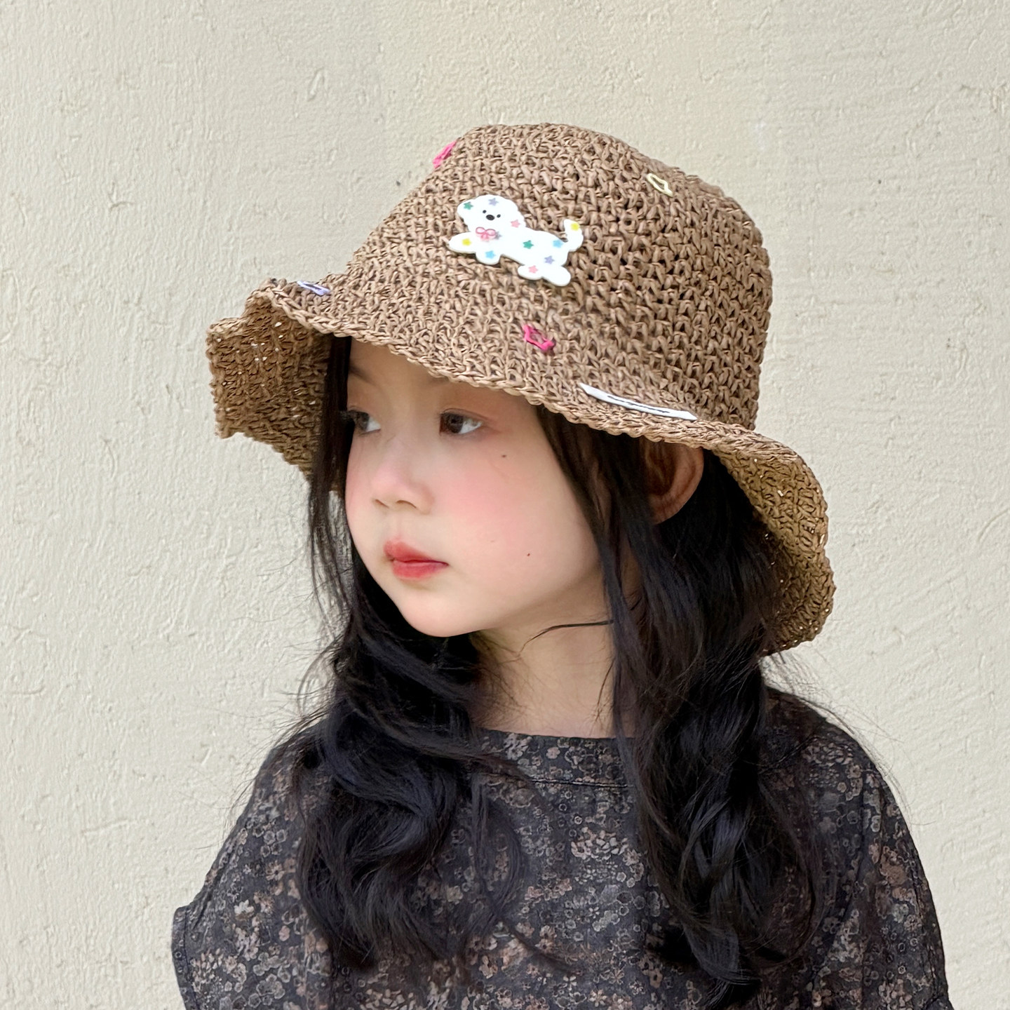儿童帽子女孩大帽檐草帽户外遮阳