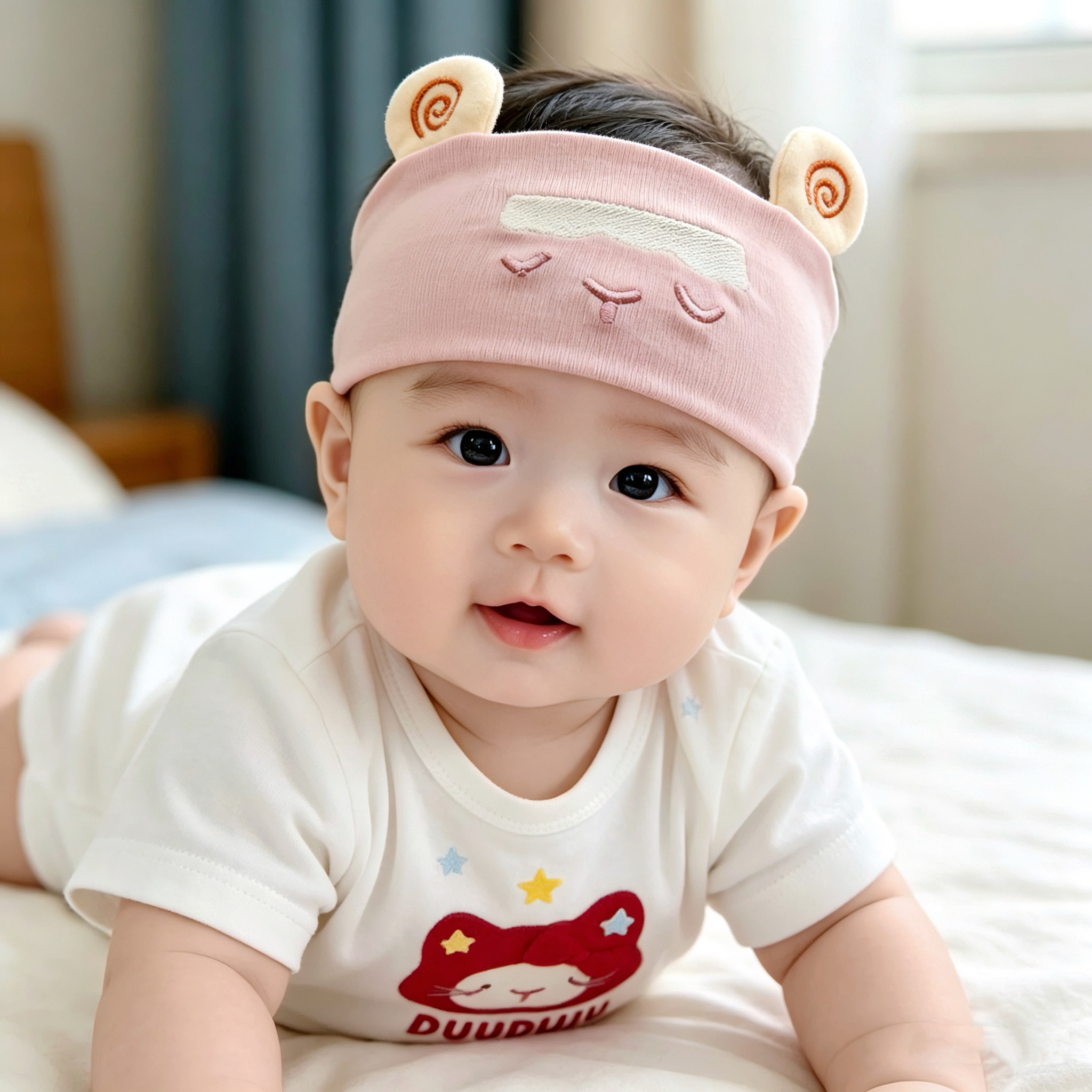 婴儿帽子夏薄款3到6个月囟门帽