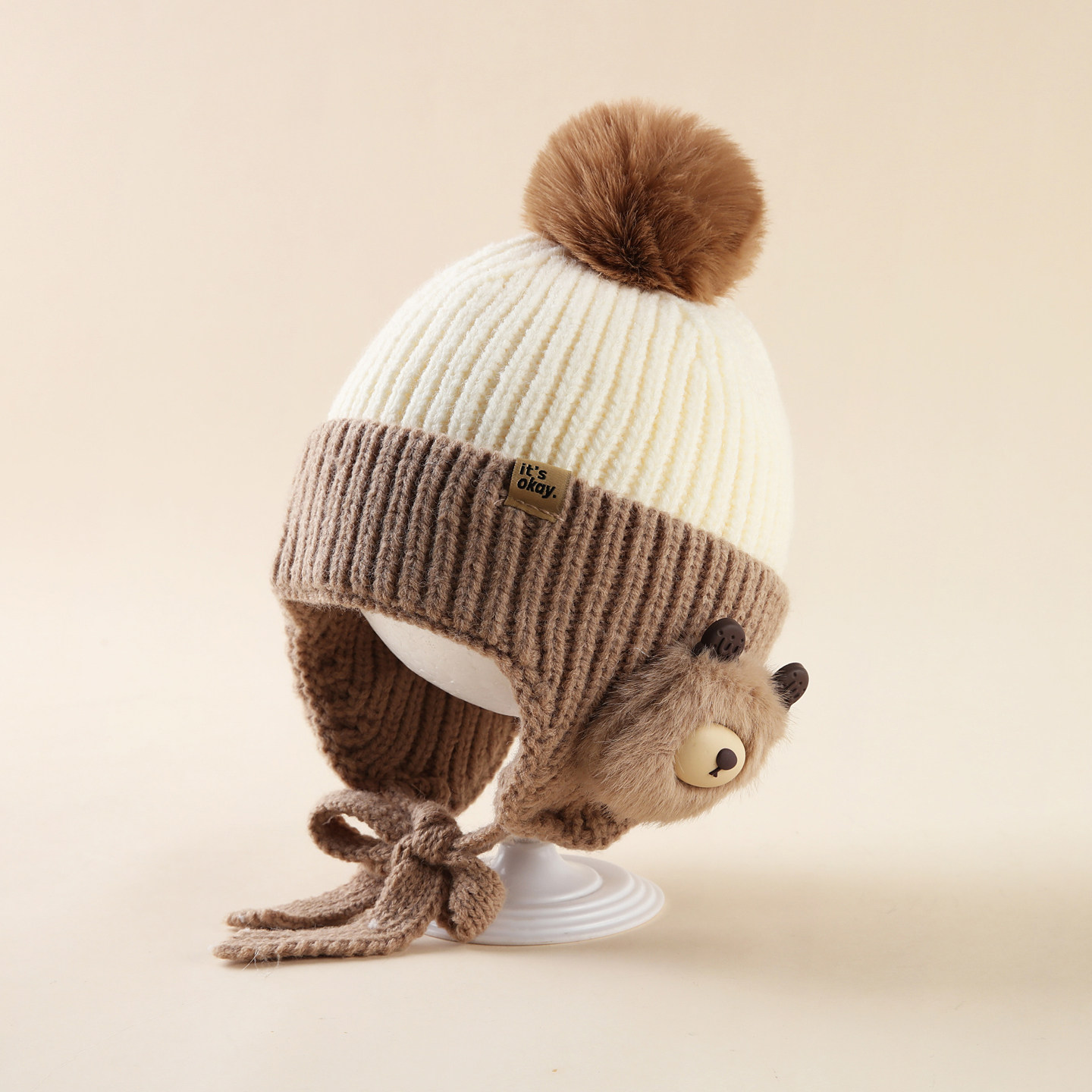 儿童帽子男孩2025新款冬季毛线帽可爱洋气保暖护耳针织帽男童户外,童装/婴儿装/亲子装,帽子,淘宝优惠券,粉丝福利购,淘宝优惠卷