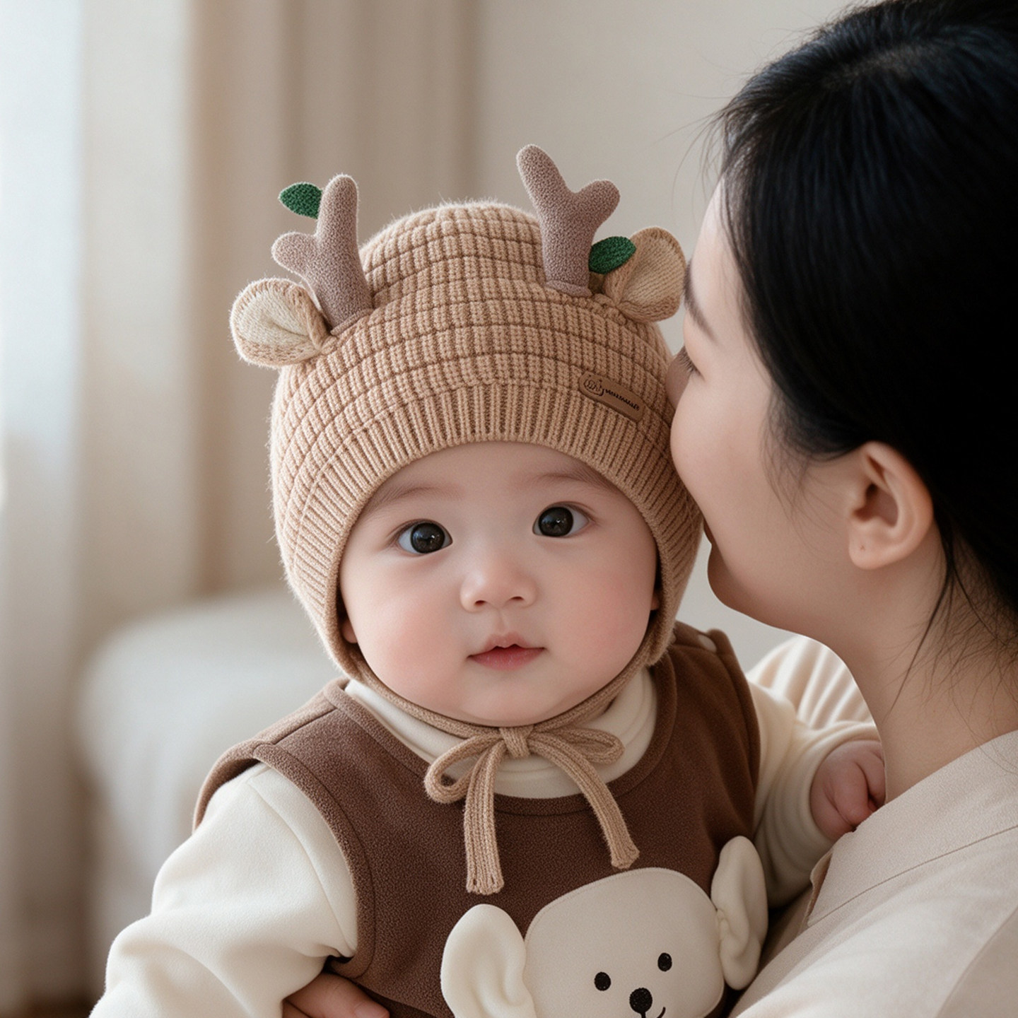 婴儿帽子秋冬季宝宝毛线帽保暖