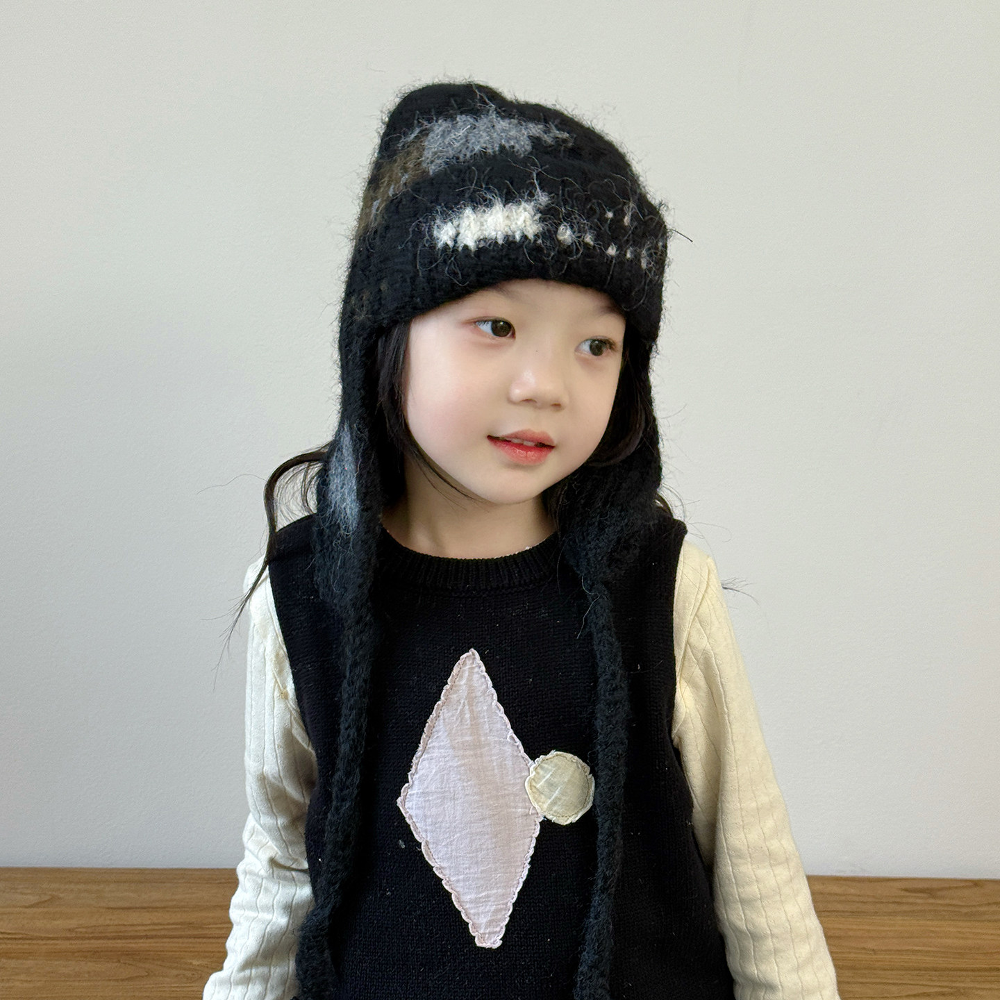 儿童帽子冬天保暖护耳毛线帽防寒女孩女童户外秋冬季针织帽洋气