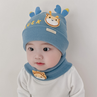 婴儿帽子秋冬季小月龄宝宝帽子冬款6到12个月婴幼儿可爱男宝男孩